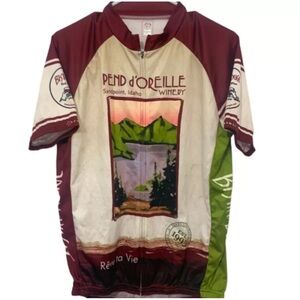 Primal Cycling Jersey Men’s Large Pend Oreille Sandpoint Ohio Bistro Rouge